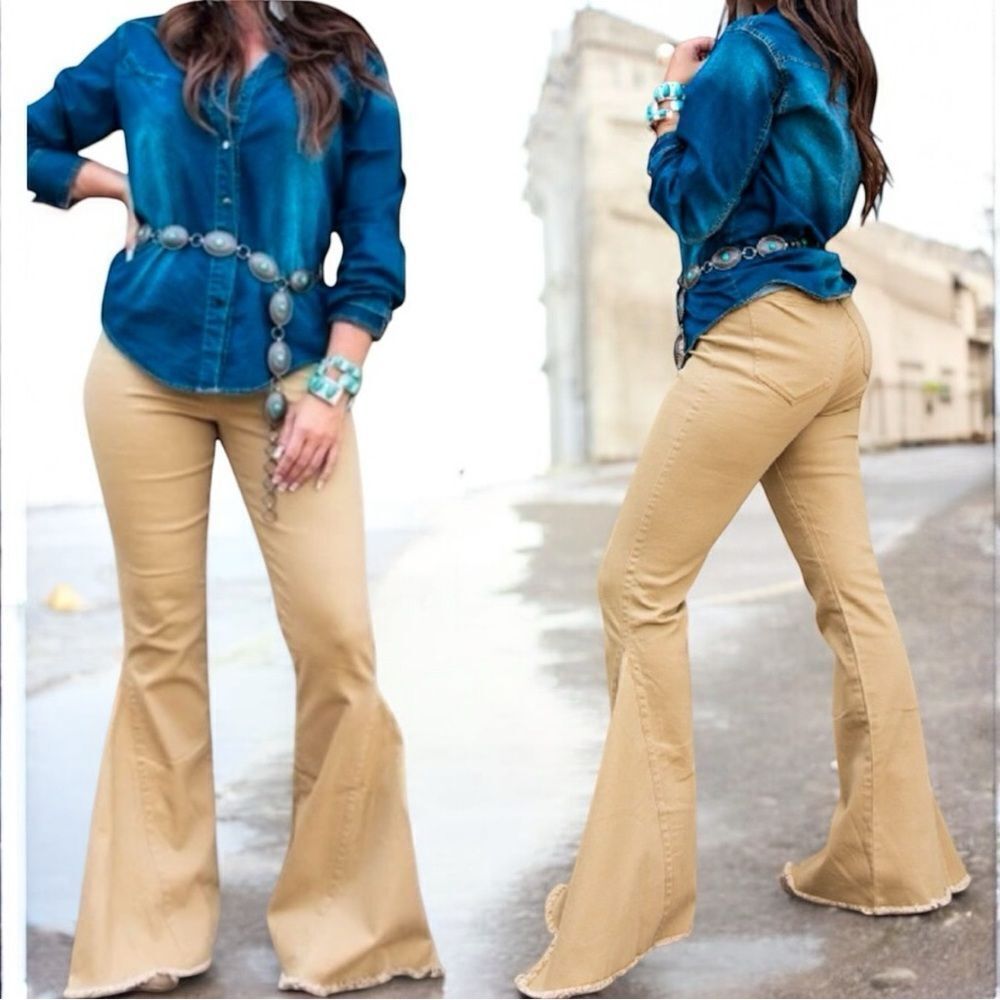 Corduroy Flare Pants | Stretch Boutique Fit | Mocha | Lucky & Blessed | NWT - Picture 3 of 10